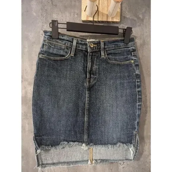 Women's Frame Denim Blue Distressed Skirt Size 24 - Picture 2 of 8